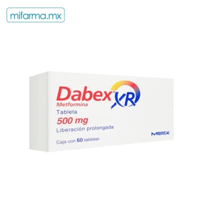 Dabex XR 500 mg con 60 tabletas - Mi Farma