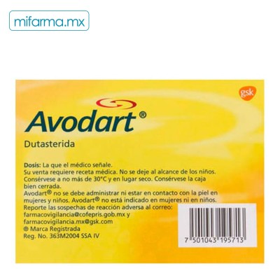 Dutasteride 0.5 mg Avodart c/30 - Mi Farma